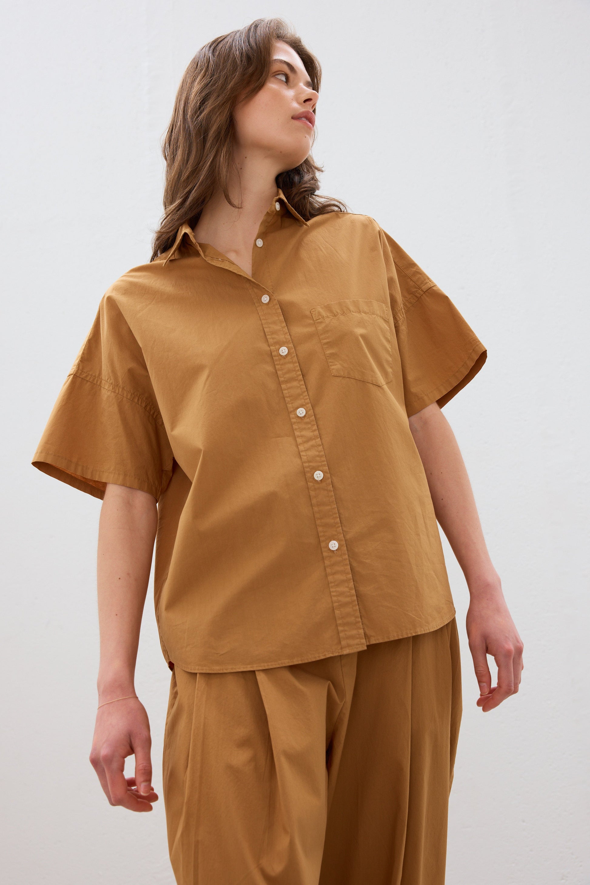Public Figure Shop | LMND | Classic Chiara Short Sleeve Shirt - Butterscotch
