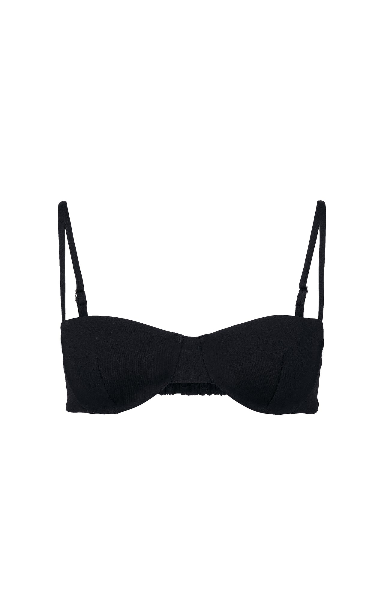 Public Figure | ZIAH SWIM | Bardot Underwire Balconette Bikini Top | Black