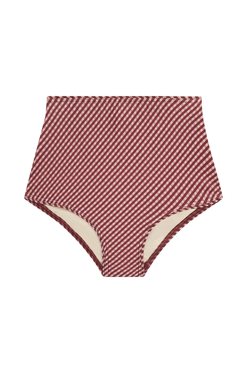 Staple High Pant - Wafer Maroon Gingham