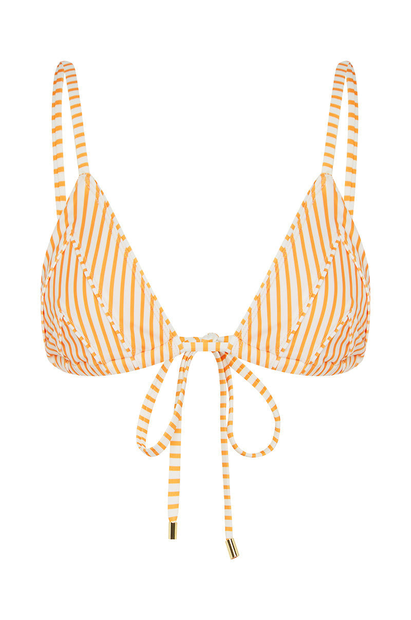 String Tri Bikini Top - Zinnia Orange