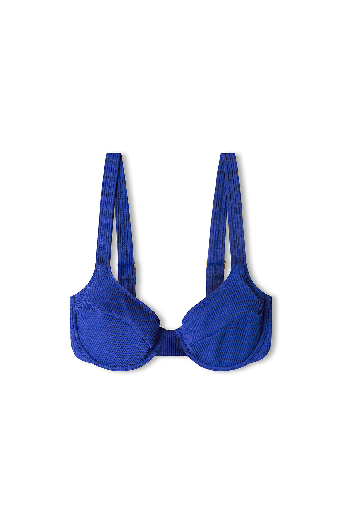  Public Figure | Zulu & Zephyr | Marine Rib Balconette Bra Cup Bikini Top - Blue